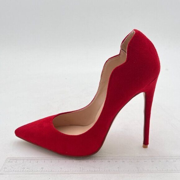 FSJ Red Women Classic Pointed Toe High Heels Sexy Stiletto Pumps Office Lady - Picture 2 of 7